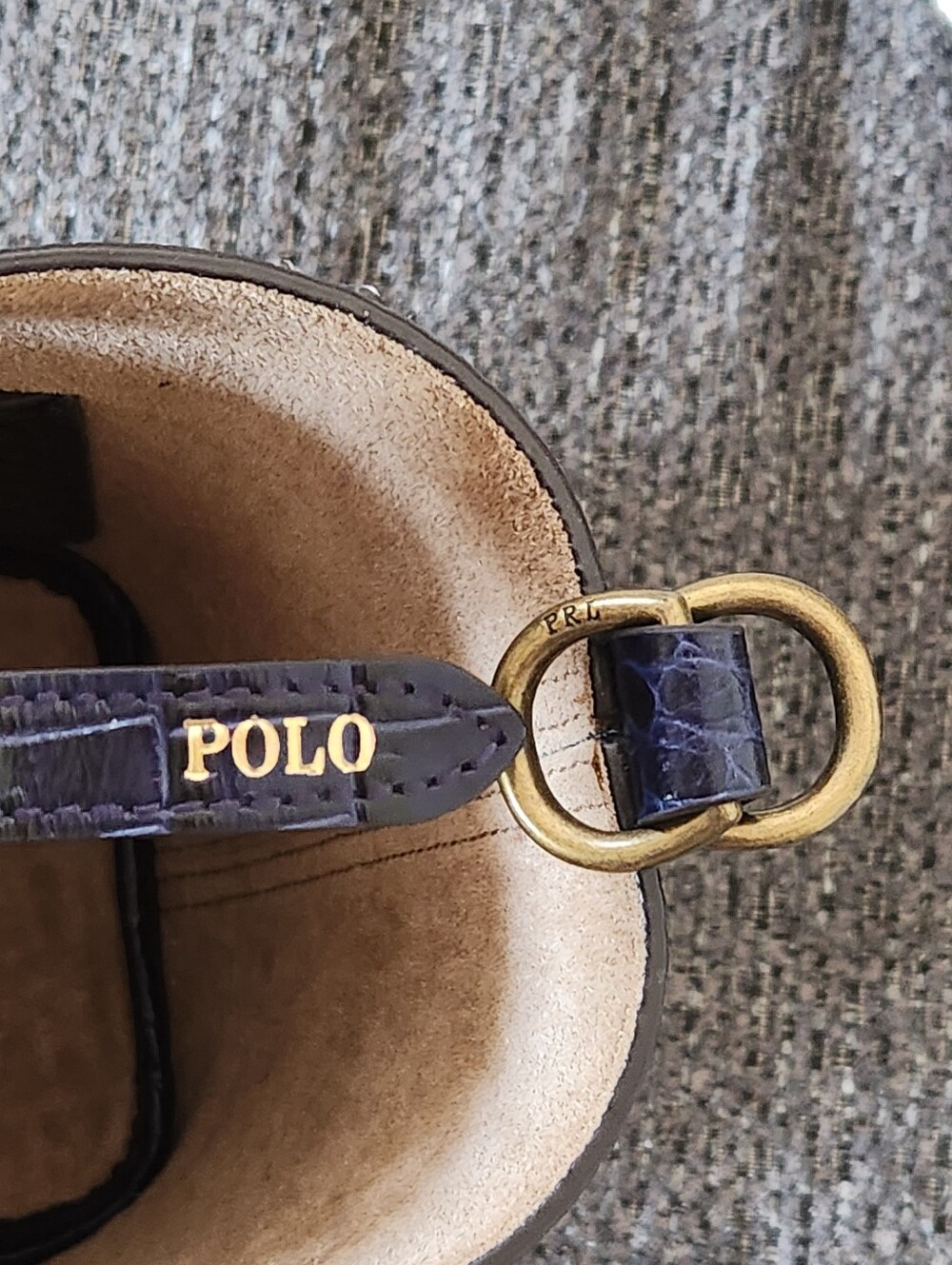 💙HTF Polo Ralph Lauren💙 - Royal Blue Mini Croc-Embossed Bellport Bag - Picture 9 of 14